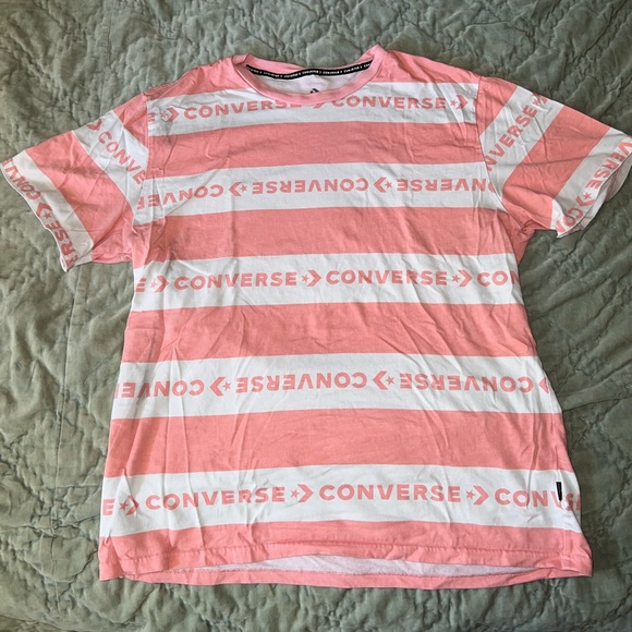 Converse Pink Striped Tee - Picture 1 of 3
